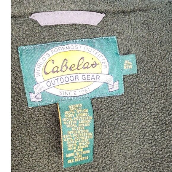 Cabela's Polartec Light Green Fleece Lined Bomber Jacket Size XL - Picture 8 of 8